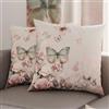PETTI Artigiani Italiani - Coppia di Federe Cuscino 40x40 cm in Microfibra, Cuscini Arredo Camera da Letto, Divano, Salotto, Set 2 Fodere Copricuscino, Federa Floreale 10, 100% Made in Italy