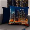 PETTI Artigiani Italiani - Coppia di Federe Cuscino 80x80 cm in Microfibra, Cuscini Arredo Camera da Letto, Divano, Salotto, Set 2 Fodere Copricuscino, Federa City Blu, 100% Made in Italy