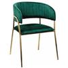 Sedia New Velvet in Velluto Verde - Gambe Dorate - Design Elegante per Interni Moderni