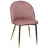 Sedia Velvet in Velluto Rosa Antico Gambe Robuste Effetto Oro