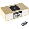 WISCENT Vintage Bluetooth Micro HiFi Systems - Impianto stereo per casa, lettore CD, con streaming audio Bluetooth, radio FM, porta USB, Aux-in (Yellow)