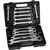 TecTake SET CHIAVI CRICCHETTO COMBINATE SERIE KIT 12 PZ REVERSIBILI CHIAVE