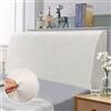 TAOCOCO Copertura testiera Letto, Copritestiera Elastico, Morbido Tessuto Velour Stretch, Lavabile, Design All-In-One per Testiere Singole e Doppie, Bianca 120-140 cm