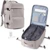 wassdins Zaino Ryanair 40x20x25 Sottovuoto con Pompa, Zaino da Viaggio Aereo Bagaglio a Mano, Tasca Antifurto, Adatto per pc 15.6 pollici, 40 Litri Grande Easyjet Airbag Donna & Uomo