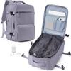 wassdins Zaino Ryanair 40x20x25 Sottovuoto con Pompa, Zaino da Viaggio Aereo Bagaglio a Mano, Tasca Antifurto, Adatto per pc 15.6 pollici, 40 Litri Grande Easyjet Airbag Donna & Uomo