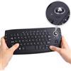 TKMARS Mini Tastiera Wireless Portatile 2.4G con Mouse Trackball Tastiera Silenzioso Wireless Mouse Tastiere Gaming per PC, Pad, Mac, Xbox 360, Android TV Box, HTPC, IPTV, Struttura X（Nero）