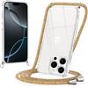 Coiwxmoi Cover con Cordino per iPhone 16 Pro 6,3, Trasparente Custodia con Laccio Tracolla Cellulare Girocollo Collana Morbido Silicone TPU Antiurto Protettiva Case per iPhone 16 Pro, Arcobaleno