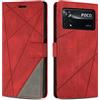 SONWO Cover per Xiaomi Poco X4 PRO 5G Custodia, Flip Caso in PU Pelle Case Cover Premium Portafoglio Custodia per Xiaomi Poco X4 PRO 5G, Slot per Schede, Supporto Stand, Rosso