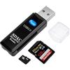AIYEEN Lettore di schede SD/TF USB 3.0, adattatore per schede di memoria OTG a doppio slot ad alta velocità USB 3.0 da 5 Gbps per schede di memoria TF/Micro SD/SD/SDXC/Micro SDXC/Micro SDHC (Nero)