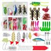 Slvoaujtk 107 Esche Artificiale Spinning e Pesca Set di Esche con Scatola da Pesca, Adatto per Acqua Dolce e Salata