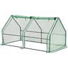 [en.casa] Mini Serra da Balcone/Terrazza per Piante e Fiori (LxPxA) 180 x 90 x 90 cm Telaio in Acciaio, Copertura in PE Verde Reticolato - Forma di Casetta