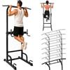 BAKAJI Power Tower Sbarra per Trazioni Multiuso per Fitness, Calisthenics, Corpo Libero, Torre con Barra per Allenamento Flessioni, Addominali, Dip Station, Attrezzatura Sportiva da Casa, Palestra