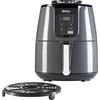 Ninja friggitrice ad aria, 3.8L, 4 in 1, digitale, cottura senza olio, frigge, arrostisce, disidrata, cestello antiaderente lavabile in lavastoviglie, 2-4 portate, grigio/nero, AF100EU