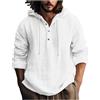 Generico Maglietta da Uomo a Maniche Lunghe Cotone Lino Camicia Maglia Termica Uomo Manica Lunga Felpa con Cappuccio Cotton Casuale T-Shirt Sportivi Primavera Estate Comoda e Traspirante Maglietta