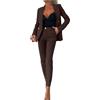HAOLEI Tailleur Donna Eleganti in 2 Pezzi Pantaloni e Giacca da Cerimonia Curvy Blazer Offerte Lampo Blazer a Maniche Lunghe Tuta Elastici in Vita Set di Abiti in Tinta Unita Pantalone Giacche Due Pezzi Suit