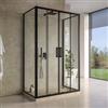 DEGHI Box doccia 3 lati 65x145x65 cm scorrevole 4 ante anticalcare telaio nero - Naomi