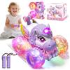 PENGBU RC Auto telecomandata ragazza dai 3 4 5 6 anni in su, 1/20, monster truck telecomandato con musica e luce, 2,4 GHz Monster Truck con rotazione a 360°, regalo unicorno per ragazze dai 3 4 5 6 8 10 anni