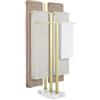 KES Oro Porta Asciugamani Bagno da Terra Porta Asciugamani a 3 Bracci con Base in Marmo Porta Salviette Porta Asciugamano Oro Spazzolato, BTH217S3-BZ