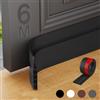 MARICATO 6 Pezzi Paraspifferi Porta Blindata, Guarnizione Sottoporta in Gomma, Paraspifferi Sottoporta Premium Ideale anche per Protezione da Suoni, Freddo, Antipolvere e Anti Bug (5 x 600 cm Nero)