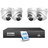 ZOSI Kit Videosorveglianza 4K PoE Telecamera 5MP 3K NVR 8CH HDD 2TB | Audio Bidirezionale e Sirena, Visione Notturna a Colori, Rilevamento Persona/Veicolo, Registrazione 24/7