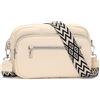 RQJZ 26x18cm Borsa a Tracolla Donna Piccola Borse a spalla Uomo borsa a mano media donna Moda in pelle vegana per Uso Quotidiano & Viaggio Bianco sporco