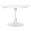 Yellowshop - Tavolo Rotondo Tulipano Bloom Ø120, Ø100 cm, Moderno in MDF Base Centrale in Metallo, Design Minimal per Pranzo, Bar o Bistrot, Bianco, Nero o Rovere (Bianco Ø 120)
