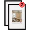 walther design Peppers BP030BD, Cornice in Legno, Confezione Doppia, 20 x 30 cm, Nero