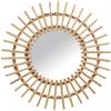 DRW Specchio da parete rotondo in vimini in naturale, 40 x 40 x 2 cm