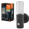 LEDVANCE Lampada da esterno ENDURA CLASSIC FIGO CYL W SEN, lampada da parete, grigio scuro, acciaio inossidabile, installazione facile e veloce, IP44, rilevatore di movimento, uso esterno flessibile