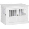 PawHut Gabbia per Cani Piccoli Tavolino Moderna con 3 Porte Francese con Chiusura Magnetica 78x53x59,3 cm Bianco | Aosom Italy