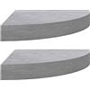 vidaXL Mensole Angolari 2pz Grigio Cemento 25x25x3,8 cm in MDF