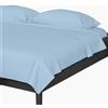 INTRECCI Completo Lenzuola Letto 1 Piazza e Mezza alla Francese in Microfibra Made in Italy Tinta Unita - Set Biancheria Letto Lenzuolo Sopra Teso + Lenzuolo Sotto con Angoli + 2 Federe Azzurro