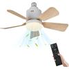 JOPWUE Ventilatore da soffitto con luce, 40 W, ventilatore da soffitto, E27, ventilatore silenzioso da soffitto con telecomando, 3 velocità, 5 pale, dimmerabile ventilatore da soffitto per camera da