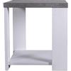 Composad | Tavolino della Linea ADOR'A, Tavolino Soggiorno Moderno, Portariviste, Tavolino Ingresso, (LxAxP) 51,3x55,40x50,90 cm, Cemento e Bianco, Made in Italy
