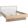 Composad | Letto Matrimoniale Francese, Struttura senza Materasso, (LxAxP) 163,5x98x218 cm, Colore Bianco e Rovere Oak Mielato, Made in Italy