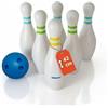 alldoro 60131 XXL Bowling Set - 6 birilli bianchi riempibili, altezza 42 cm e 1 palla da bowling - gioco di bowling con borsa, per bambini dai 3 anni in su