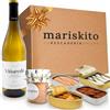 MARISKITO | Cofanetto Regalo Gourmet - Vino Godello e 5 Conserve Galiziane - Confezione Delicatessen Cozze, Sardinillas, Canestrelli, Tonno e Ventresca - Idea Regalo Natale, Aziende, Celebrazioni