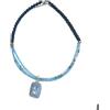 Ethnos Barcelona - Choker Twist con pendente in opale blu e argento. Lunghezza: 40,5 cm.