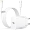 Nipow Caricatore iPhone Veloce con Cavo Lightning 2 Metri, 25W Caricabatterie iPhone Caricatore USB C per iPhone 14 Pro Max/14 Plus/13/12 Mini/11/XR/XS/8