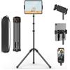 XXZU 182cm Supporto Per Tablet e Cellulari da Pavimento, Treppiede per Tablet Girevole a 360°, Supporto per Tablets Altezza Regolabile Pieghevole Inverso Compatibile con Tablets e Telefono