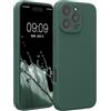 kwmobile Cover per iPhone 16 PRO Max Custodia - Back Case per Smartphone in Silicone TPU - Protezione Gommata - Verde Militare