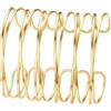 FOCALOOK Bracciale da Donna Aperto a 6 Strati Intrecciati Regolabile in Acciaio Inossidabile Bracciale Donna Oro 18K Braccialetto Aperto per Donna Ragazza Confezione Regalo