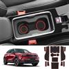 Coleya Tappetini Antiscivolo Compatibile con Opel Mokka B Mokka-E 2021-2024, Opel Mokka Tappetini in Gomma per Console Centrale, Portabicchieri, Cuciture Porta, Braccioli (Rosso)