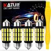KATUR Lampadina C5W LED, 36mm 1.42'' Canbus Festone LED 12V 24V 6000K Bianco Xenon 6418 6461 6451 Lampadine Auto Cupola Scheda Tronco Luce di Cortesia, 4pcs