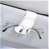 CGEAMDY Porta Occhiali da Sole Auto, Supporto Universale per Occhiali da Sole in Pelle per Auto con Chiusura Magnetica, Accessori per Auto per Contenere Occhiali da Sole Carte E Biglietti (Bianco)