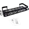 Generico Mensola Doccia Senza Foratura Organizer da Appendere Bagno Adesiva Portasapone e Portaoggetti Porta Bagnoschiuma in Alluminio 30x13 cm Nero