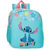 Disney Joumma Aloha Stitch Zaino scuola zaino per bambini realizzato in poliestere, spalline larghe e regolabili che si adattano, tasca frontale., blu, Zaino prescolare