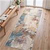 GENIMO - Tappeto Antiscivolo Moderno Astratto - 80x150cm - Corto Pile - Perfetto per Piccoli Spazi - Comodo e Resistente - Arancione Blu