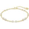 Swarovski Strand Remix Collezione, Taglio Round, Bianco, Placcato color oro
