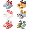 Domee Calzini Antiscivolo Cotone Animali Stampa Calze Neonati Bambini 6 Paia Animali Colorati 1-3 Anni (Dimensione del Produttore M)